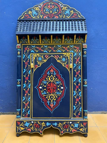 Moroccan Hand-Painted Mirror,Authentic Geometric,Floral Wall Decor Cover