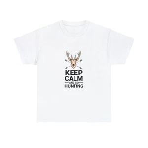Keep Calm and Go Hunting - Unisex Heavy Cotton Tee - Picture 1 of 49