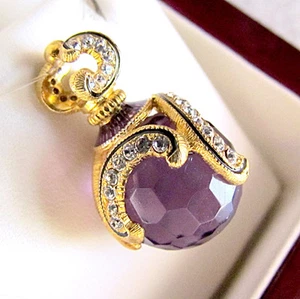 SALE ! BEAUTIFUL RUSSIAN PENDANT STERLING SILVER 925AND 24K GOLD ENAMEL AMETHYST - Bild 1 von 4