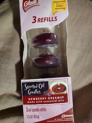 Velas de aceite perfumadas Glade Dewberry Dreams 3 recambios de velas de aceite aceites esenciales Foto 1 de 4
