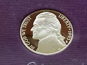 1993 S PROOF NICKEL *KOSTENLOSER VERSAND* VERKLEIDET - Bild 1 von 2