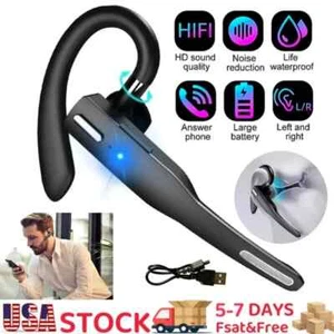 Trucker Wireless Headset Bluetooth 5.1 Earpiece Dual Mic Earbud Noise Cancelling - Picture 1 of 15