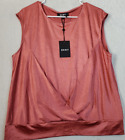 DKNY Blouse Top Womens Size Large Pink 100% Polyester Sleeveless Round Neck
