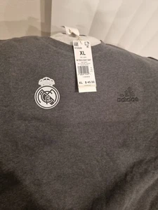 adidas feel cozy pullover fleece sweatshirt men's with real madrid logo White - Picture 1 of 3
