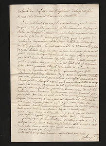 1840 French baptism document -- Catholic church diocese of Marseille -- France - Picture 1 of 4