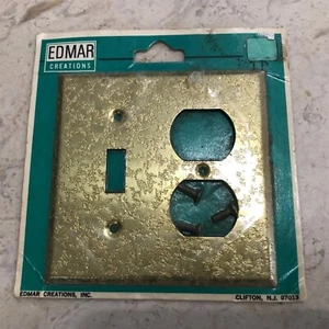 Vintage Combo Wall Plate Edmar Creations Gold Textured finish switch outlet new - Picture 1 of 5