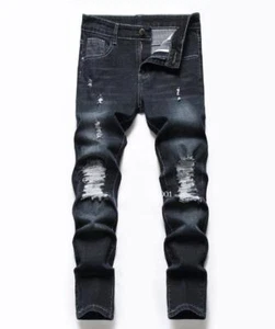 Boy's Kid Skinny Fit Ripped Destroyed Distressed Stretch Slim Jeans Pants NEW - Picture 1 of 20