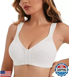 HACI Women's Front Closure Posture Bra Full Coverage Back Support Wireless Un - Picture 1 of 5