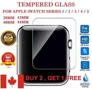 PROTECTEUR D'ECRAN EN VERRE TREMPÉ POUR APPLE IWATCH SERIES 1 2 3 4 5 38MM 40 42 44 - Photo 1 sur 10