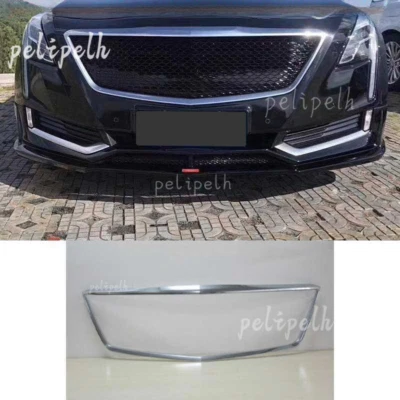 Para Cadillac CT6 2016-2018 ABS Plateado Parrilla Frontal Parrilla Marco Cubierta Borde 1x Foto 1 de 4