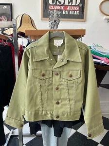 vintage denim jean jacket youth size 7 deadstock NWOT 60s / 70s NOS pistachio - Picture 1 of 6