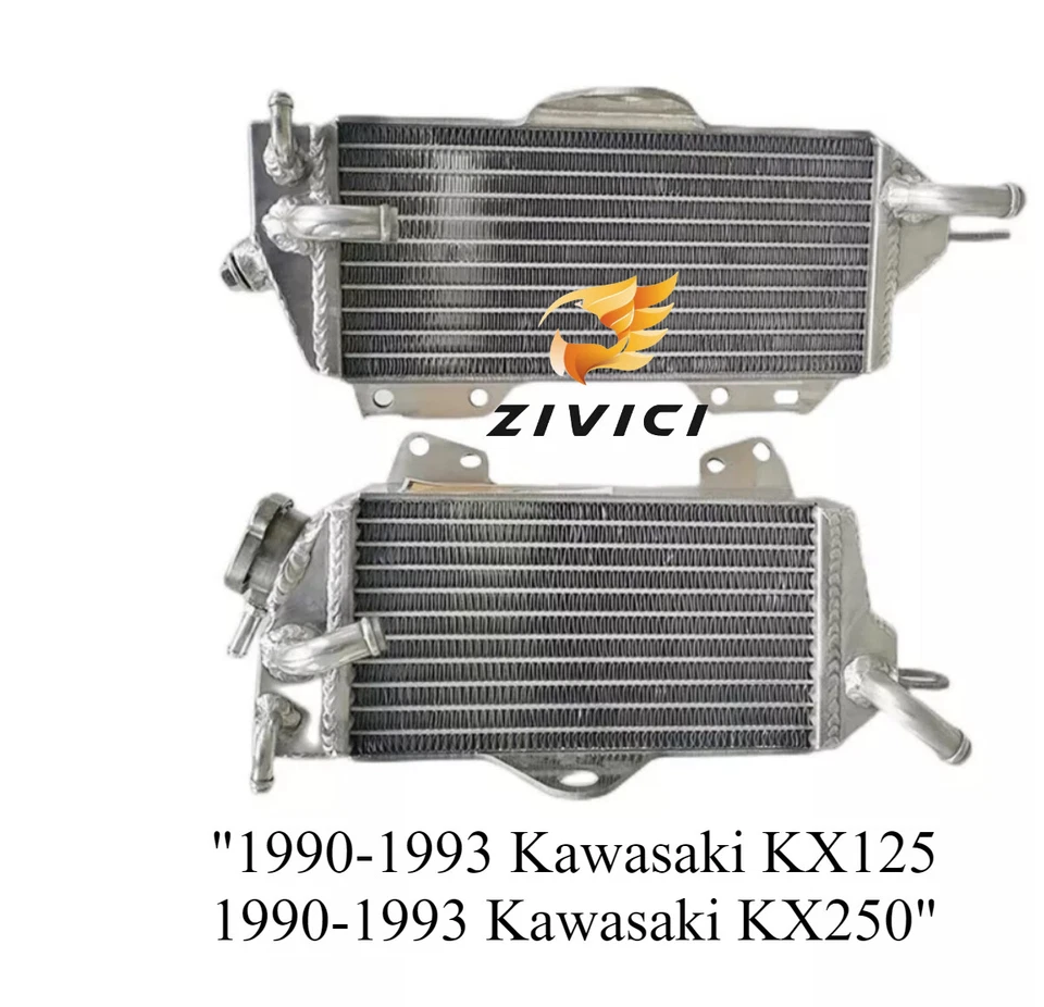 Radiador completo de aluminio para Kawasaki KX250 KX 250 1990 1991 1992 1993 1990 Foto 1 de 4