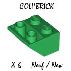 Lego 3660 - 6X Brique Toit / Slope Inverted 45 2X2 - Vert / Green - Neuf
