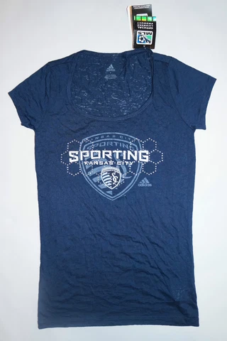 Kansas City Sporting Soccer KC MLS Womens Baby Tee T Shirt Burnout Size S Small Cover