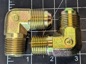 (2) Adaptador de codo 10 CTX-S Parker 10AN 1/2” macho tubo a 1/2” MNPT 90 ̊ [A2BB] - Imagen 1 de 8
