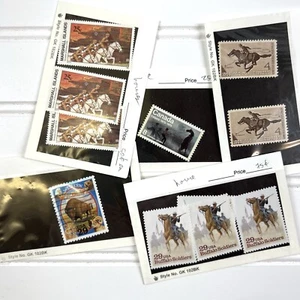 Vintage Briefmarken Pferde Western Cowboys Pony Express Büffel 11 Stück - Bild 1 von 6