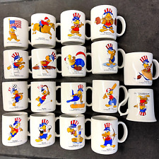 Olympic Summer Games 1984 Vintage 18 Coffee Mug Bundle USA Sam Eagle Los Angeles