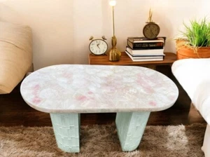 36"x24" Rose Quartz Stone Center Sofa Dining Table Crystal Healing Gemstone Deco - Picture 1 of 7