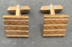 BEAUTIFUL VINTAGE PAIR OF GOLD PLATED CUFFLINKS - 20 mm c1960 good - Picture 1 of 2
