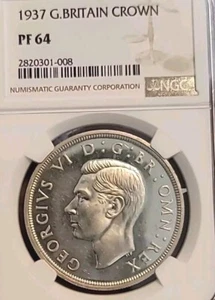 Gt. Britain 1937 Crown, Superb Gem Cameo Proof, NGC PF 64PQ, Rare, No Hairlines - Picture 1 of 10