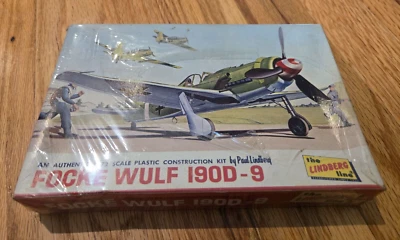 Lindberg Line 1:72  Focke Wulf 190D-9 Model Airplane Kit 1965 NIB #433:29 sealed - Image 1 of 4