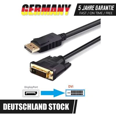 M43 DisplayPort auf DVI Kabel 1,8m 1080P DP zu DVI Konverter für Monitor DE - Bild 1 von 4