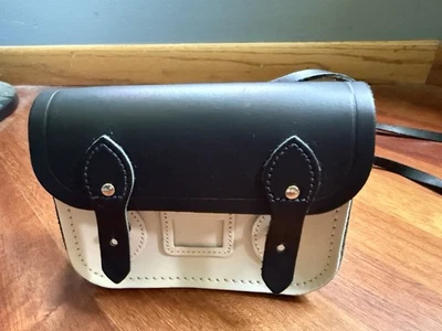 The Cambridge Satchel Company Black White Leather Mini Satchel Purse Bag New  - Image 1 of 4