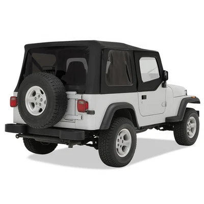 Soft Top Kit W/Upper Doors and Tinted Windows Black For Jeep Wrangler YJ 1987-95 Foto 1 de 4