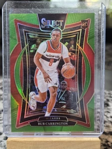 2024-25 Panini Select Concourse Neon Green Prizm Bub Carrington /75 (RC) - Bild 1 von 3