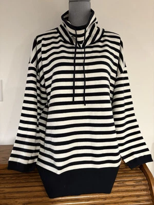 Pullover Liz Claiborne para mujer cuello falso a rayas manga larga talla 0X Foto 1 de 4