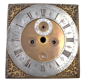 Zifferblatt + Uhrwerk 1723 MARTINUS DE KEER Zinn Fragment, mit Datumsanzeige - Picture 1 of 11