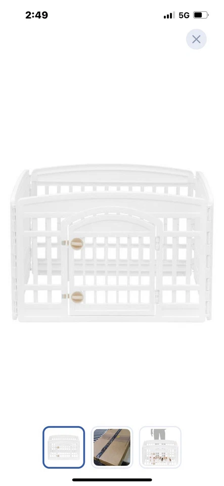 IRIS USA 24 英寸 4 面狗围栏带门,35 x 35 x 24,小狗围栏,狗  — 第 1/3 张图片