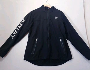 Ariat Team Soft Shell Jacket Full Zip Black Outdoor Equestrians Women's XL - Picture 1 of 16
