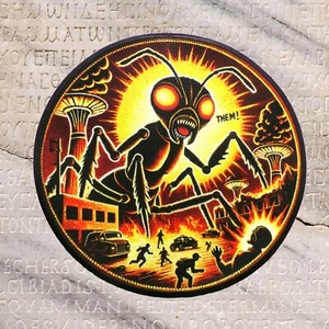 Them! Classic Horror Patch - Sci-Fi Monster Movie Iron-On Applique, Atomic Test - Picture 1 of 23