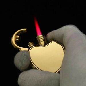 Love shape pink flame solid metal windproof refillabe reuseable cigarette lighte