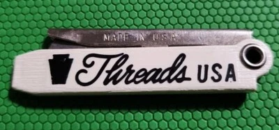 Vintage Folding Razor Blade Knife Threads Inc Advertisement Blade USA Keystone - Image 1 of 4