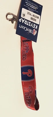 WINCRAFT PHILADELPHIA PHILLIES BASEBALL TEAM KEYCHAIN WRIST STRAP CLIP - Image 1 of 2