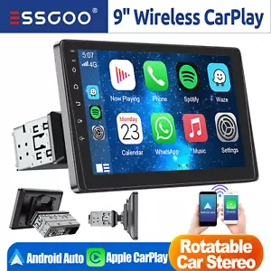 9" Single 1 DIN Car Stereo Radio Wireless CarPlay/Android Auto AUX USB Head Unit - Picture 1 of 16