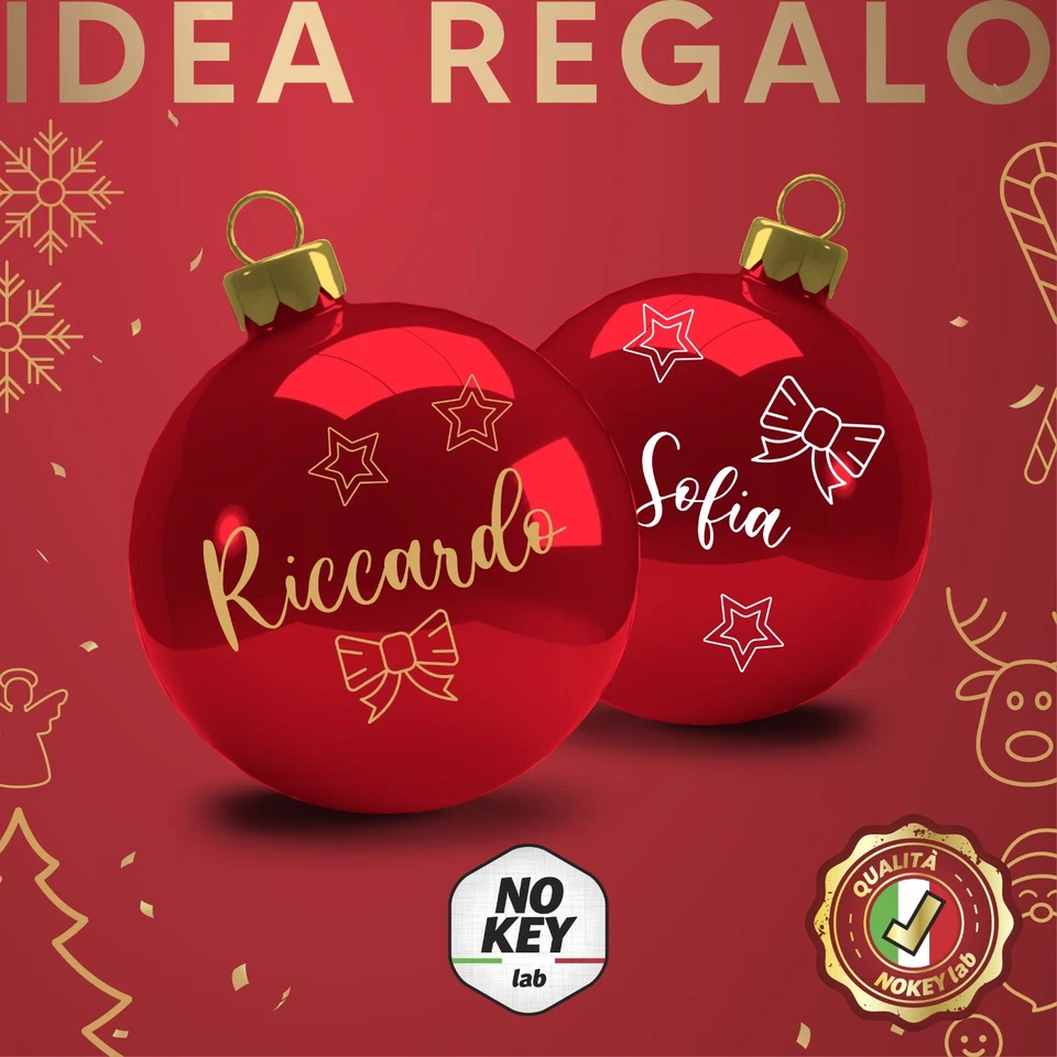 Palline Di Natale Personalizzate con il tuo  Nome IDEA REGALO - Immagine 1 di 1