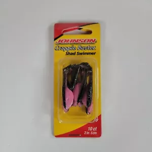 Johnson Crappie Buster Shad Swimmer Black And Pink MPNK 2in 10 CT Per Pack - Picture 1 of 4