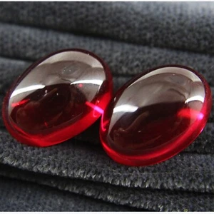 37 Ct Certified Red Ruby Cabochon Shape loose gemstones - Imagen 1 de 8