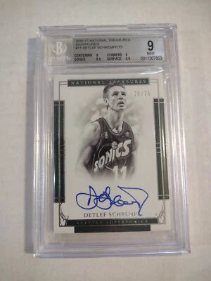 2016-17 National Treasures BGS 9 Detlef Shcrempf 10 Auto On Card #75/75 1/1 Last - Image 1 of 3