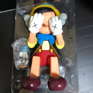 Pinocchio and Jimmy Cricket KAWS Bearbrick Medicom Toy Disney KAWS No Box - Picture 1 of 4