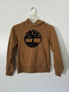 Timberland Boy's Brown Logo Long Sleeve Pullover Hoodie Size S (8) - Picture 1 of 4