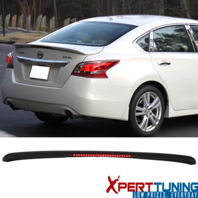 Fits 13-15 Nissan Altima Sedan Matte Black Trunk Spoiler Wing & LED Brake Light Foto 1 de 4