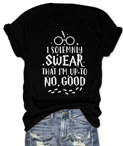 Harry Potter I Solemnly Swear That I'm Up To NO GOOD Black Shirt Granger Weasley - Picture 1 of 10