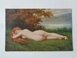 CPA FEMME NUE LE SOMMEIL DE LA NYMPHE A. HANRIOT SALON DE L'ECOLE FRANCAISE - Foto 1 di 2