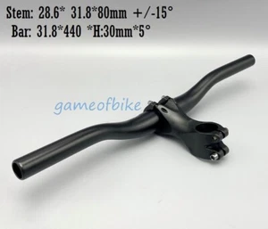 Bicycle Handlebar 31.8*440 Stem 40mm Fixie MTB road Kids Bike Riser Bar H:30*5° - Picture 1 of 16