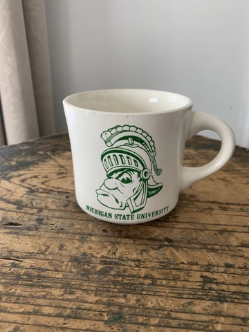 VINTAGE MICHIGAN STATE UNIVERSITY SPARTANS SPARTY RESTAURANT WARE COFFEE MUG CUP Cover