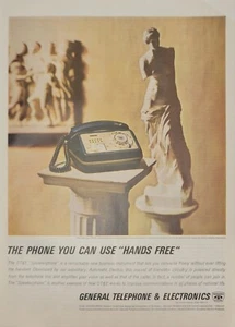 GT&E 1965 notable altavoz el teléfono que puedes usar manos libres anuncio impreso de colección - Imagen 1 de 1